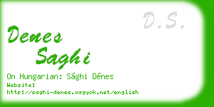 denes saghi business card